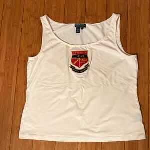 Lauren Active Ralph Lauren Cream Tank Top with Crest XL